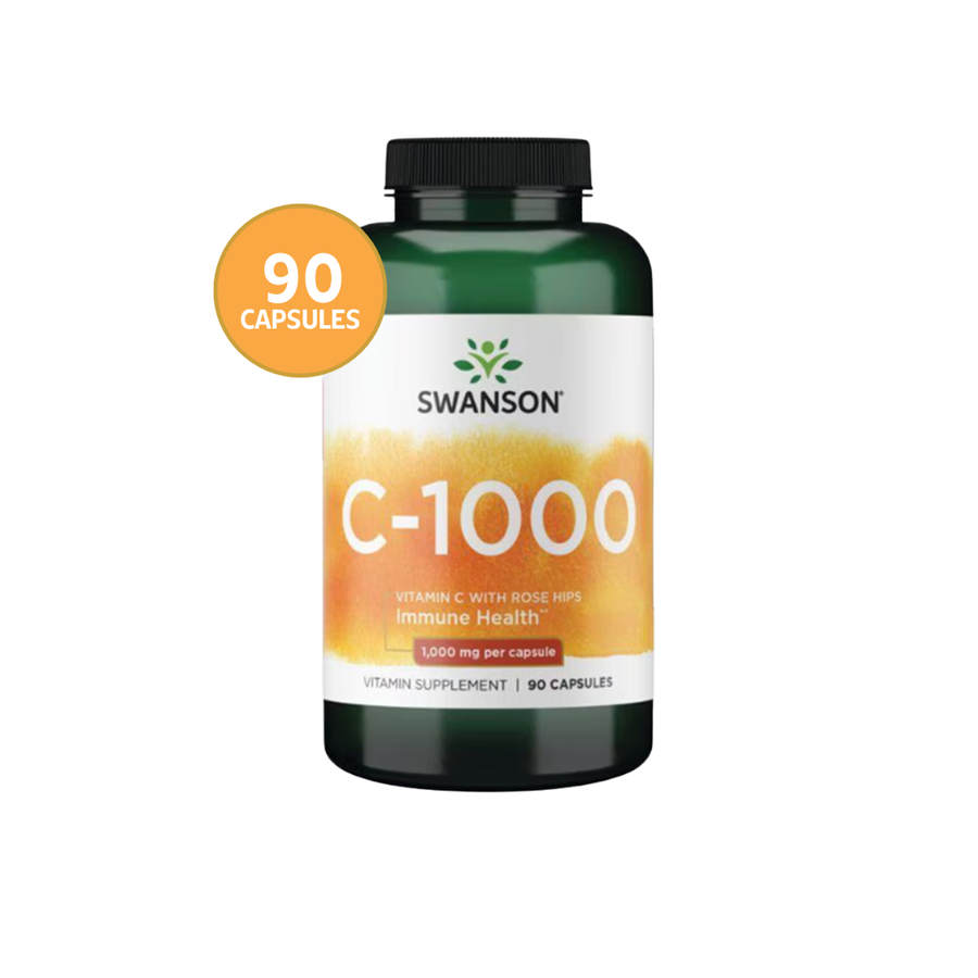 Swanson Vitamina C + Rosa Mosqueta 1.000 mg · 90 Cápsulas