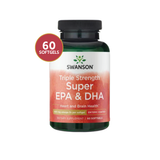 Swanson Triple Strength Super EPA + DHA · 60 Softgels · Omega 3 Concentrado