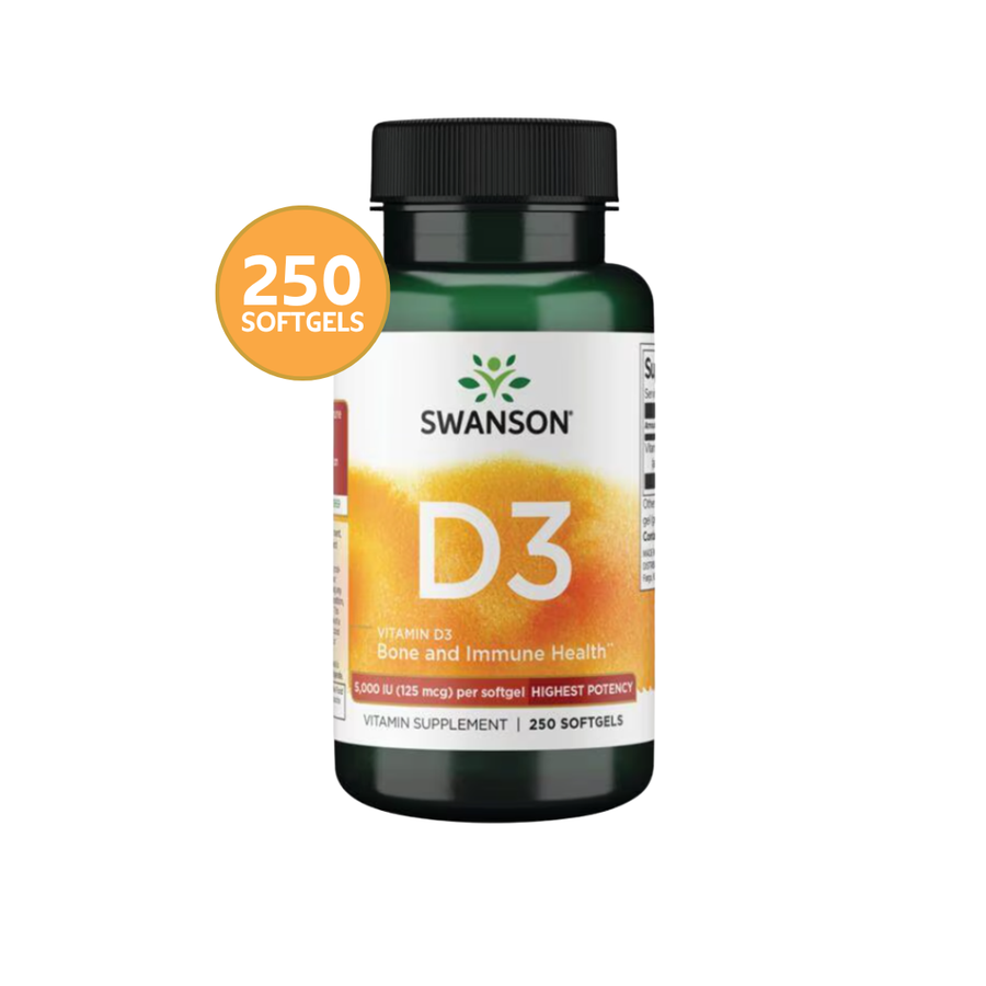 Swanson Vitamina D3 5.000 IU · 250 Softgels