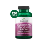 Swanson Glucosamina + Condroitina + MSM 3 en 1 · 120 Tabletas