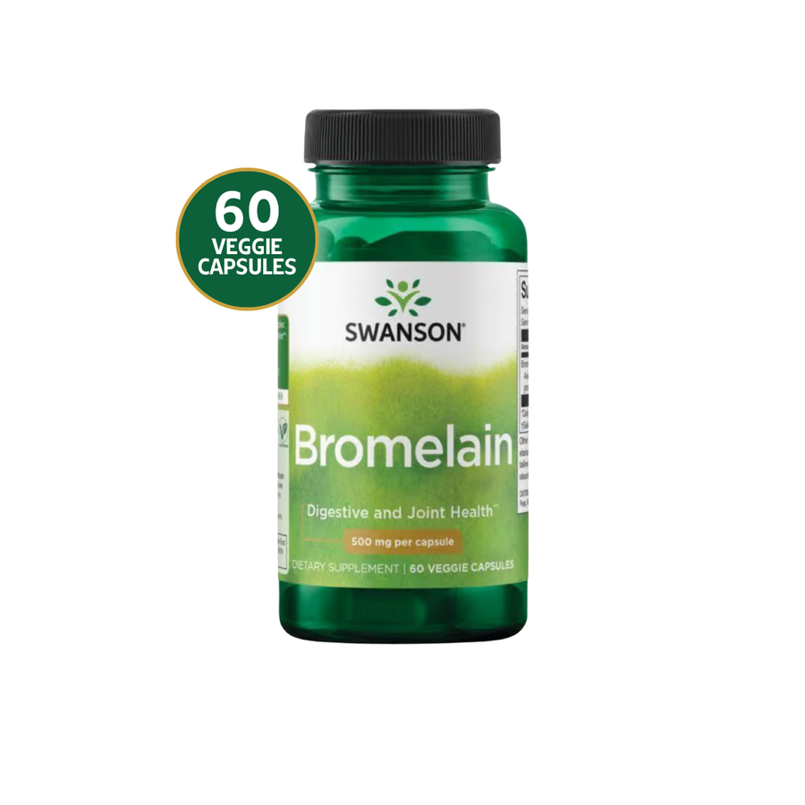 Swanson Bromelain 500 mg – Enzima Digestiva Natural · 60 Cápsulas Vegetales