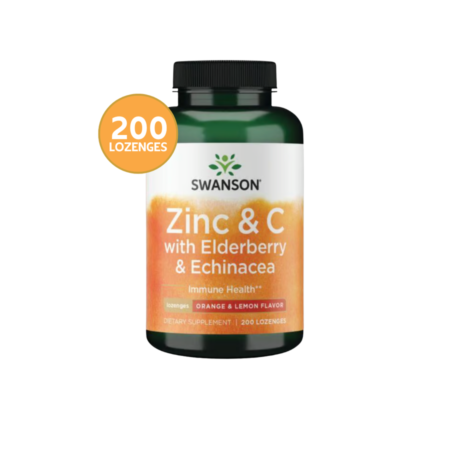 Swanson Zinc + Vitamina C + Saaýco + Equinácea · 200 Pastillas