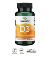 Swanson Vitamina D3 2.000 IU · 250 Cápsulas