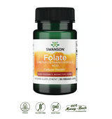 Ultra Folato Ácido Fólico Salud Celular Swanson · 800 mcg · 30 Cápsulas