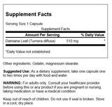 Swanson Damiana 510 mg · 100 Cápsulas