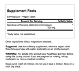 Swanson Espirulina 500 mg · 180 Tabletas