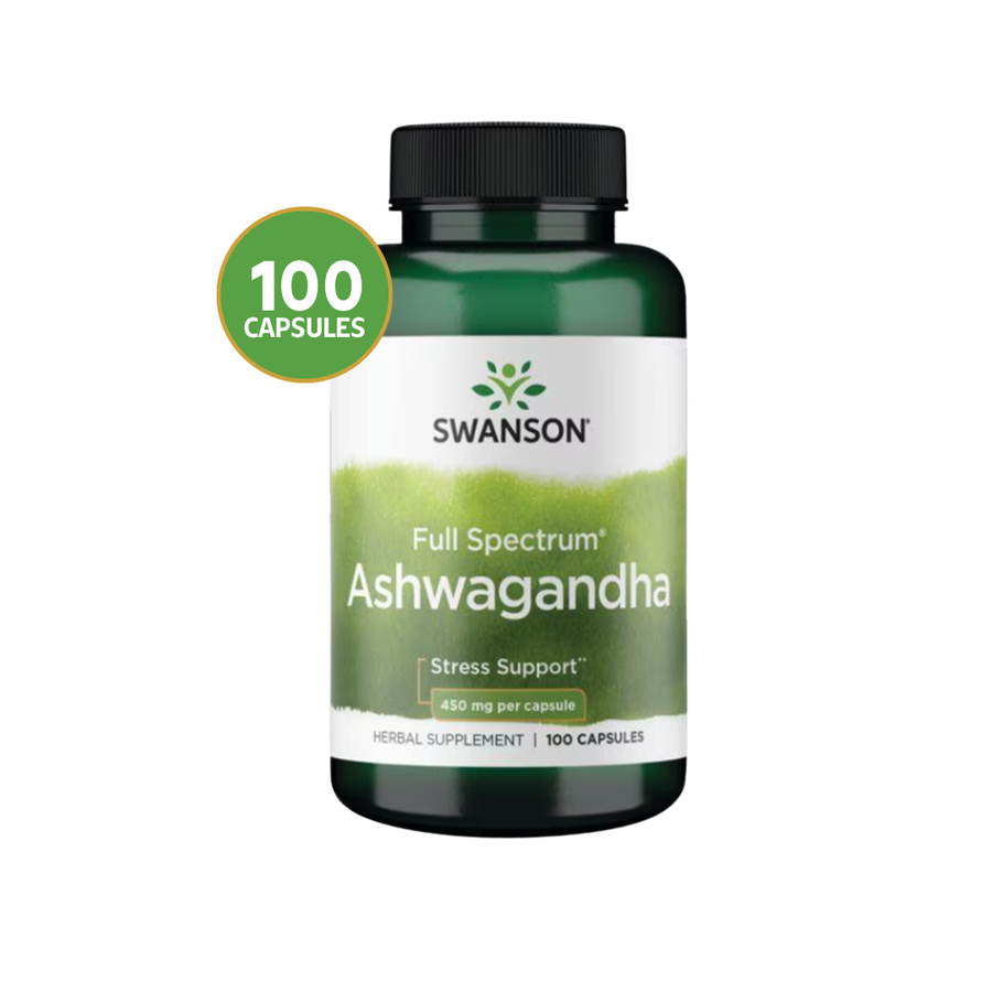 Swanson Ashwagandha Full Spectrum 450 mg · 100 Cápsulas