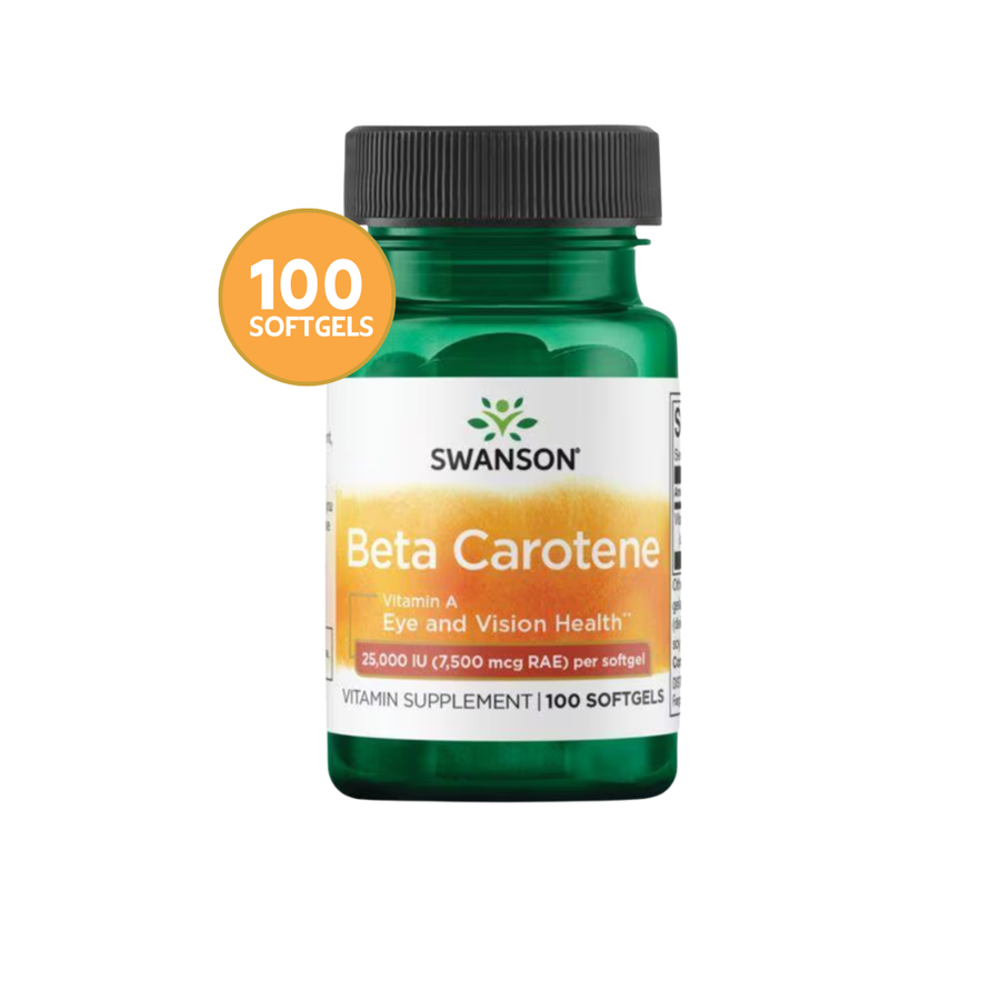 Swanson Beta Caroteno Vitamina A Natural 25.000 IU · 100 Softgels