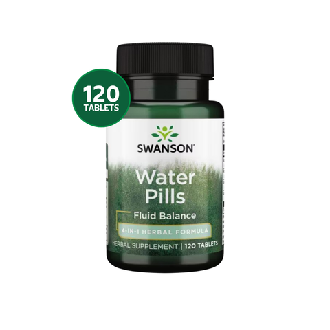 Swanson Water Pills Herbal · 120 Tabletas · Balance de Líquidos