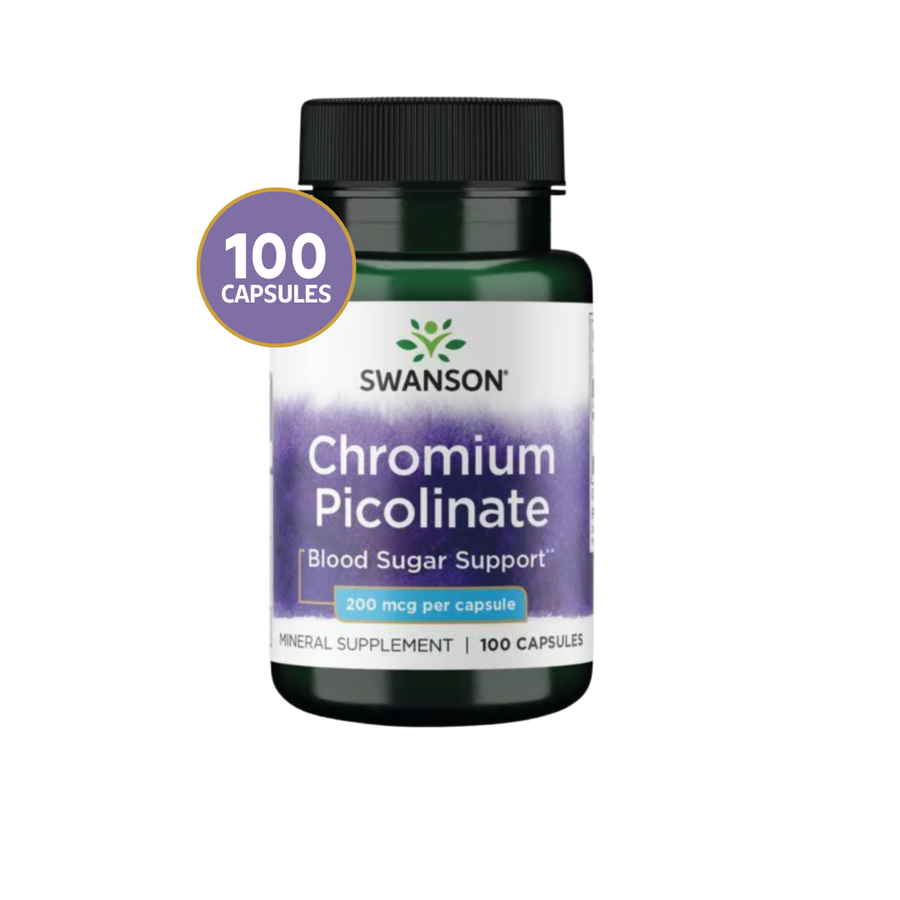 Swanson Cromo Picolinato 200 mcg · 100 Cápsulas