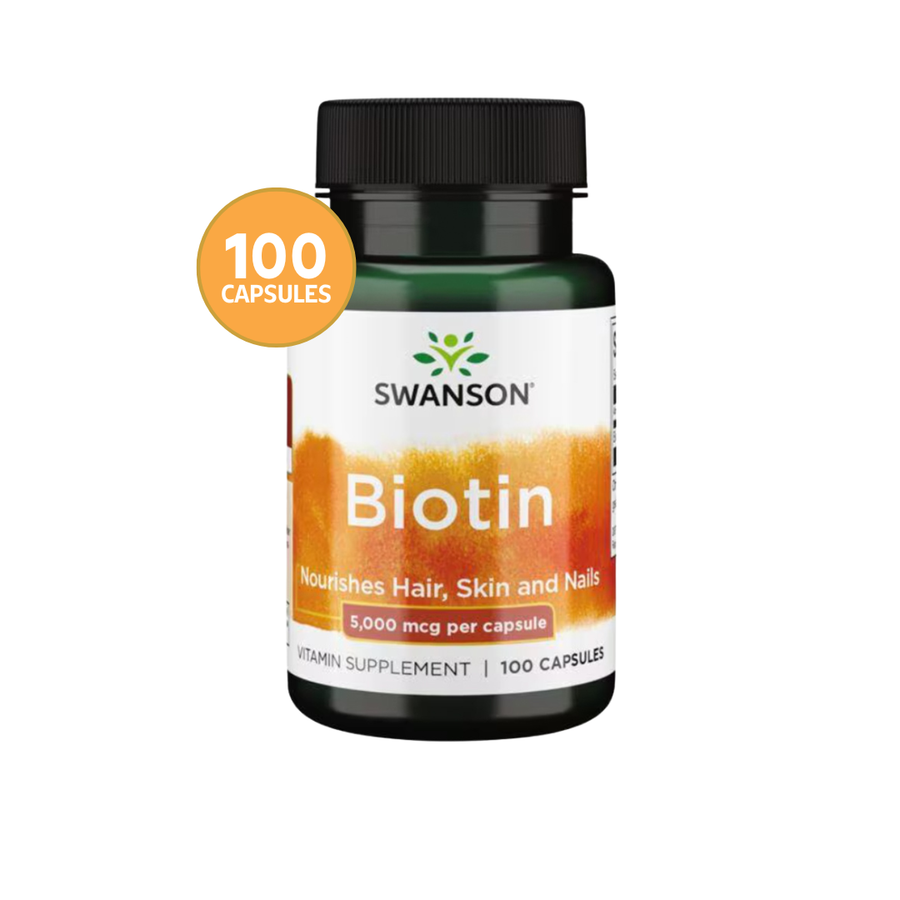 Swanson Biotina 5.000 mcg · 100 Cápsulas