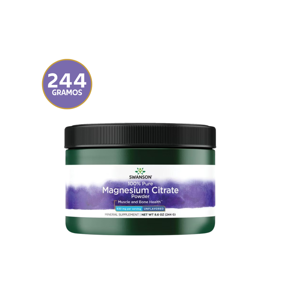 Swanson Magnesio Citrato en Polvo 630 mg · 244 g