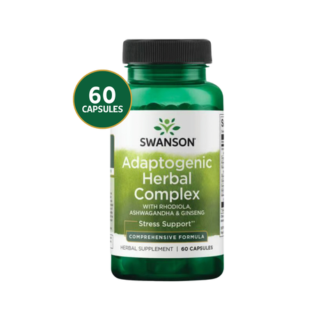 Swanson Adaptógeno Complex Rhodiola + Ashwagandha + Ginseng · 60 Cápsulas