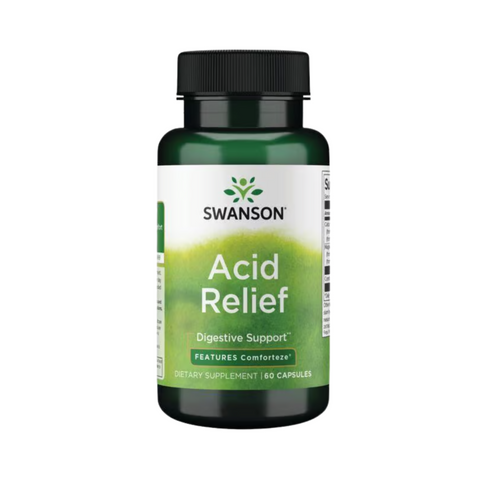 Swanson Acid Relief 60 Cápsulas – Alivio Natural de la Acidez y el Reflujo Gástrico