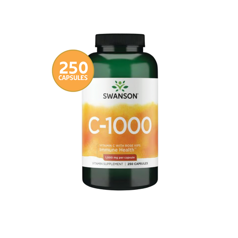 Swanson Vitamina C + Rosa Mosqueta 1.000 mg · 250 Cápsulas
