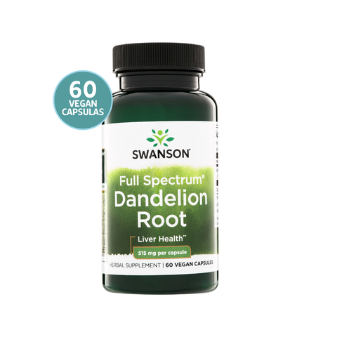 Swanson Full Spectrum Dandelion Root 515mg 60 Cápsulas