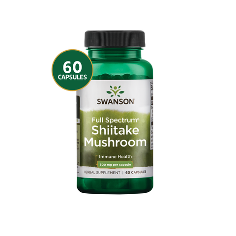 Swanson Shiitake Hongo Inmunidad 500 mg · 60 Cápsulas