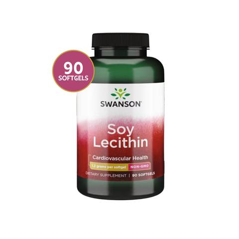 Swanson Lecitina de Soja No-GMO 1.2 g · 90 Softgels
