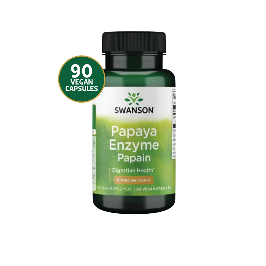 Swanson Papaya Enzima Papaína 100 mg · 90 Cápsulas Veg