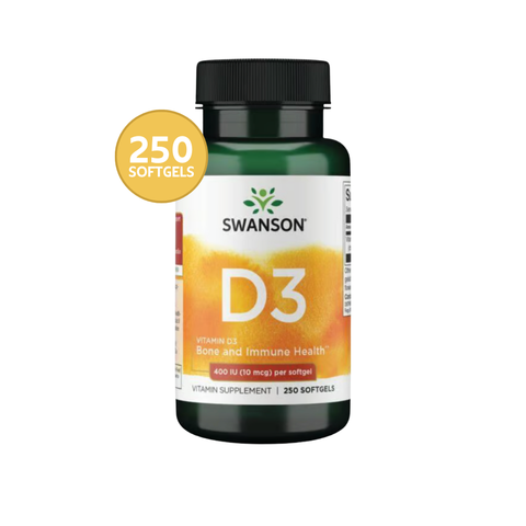 Swanson Vitamina D3 400 IU · 250 Softgels