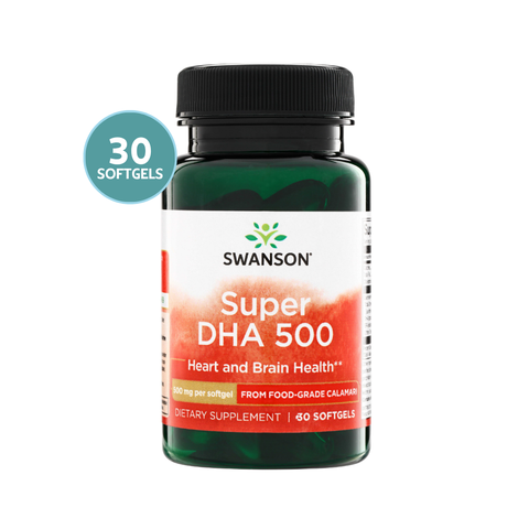 Swanson Super DHA 500mg 30 Softgels