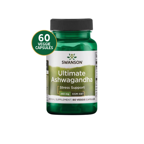 Swanson Ashwagandha KSM-66 Premium 250 mg · 60 Cápsulas
