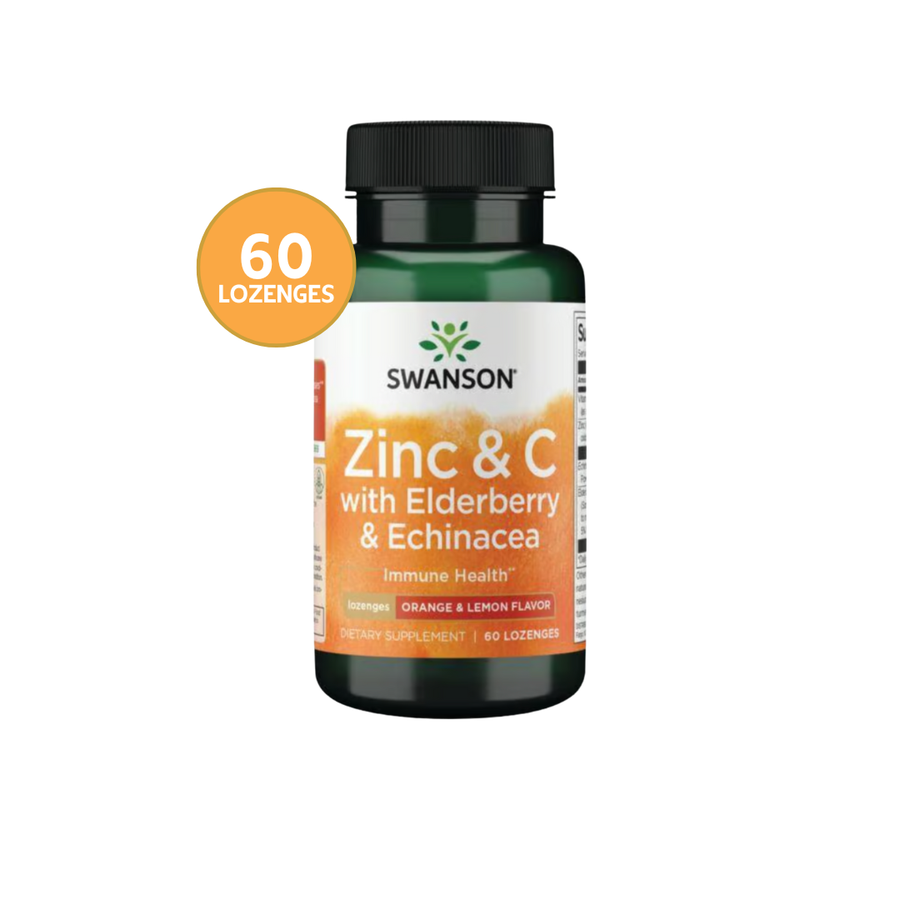 Swanson Zinc + Vitamina C + Saaýco + Equinácea · 60 Pastillas