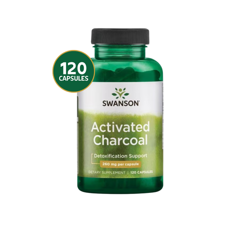 Swanson Carbón Activado 260 mg · 120 Cápsulas