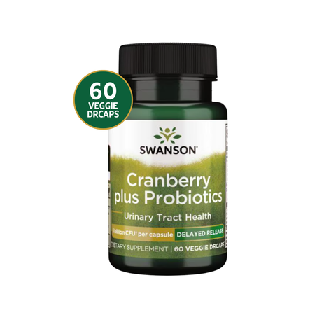 Swanson Cranberry + Probióticos 5 Billion CFU · 60 Cápsulas Veg