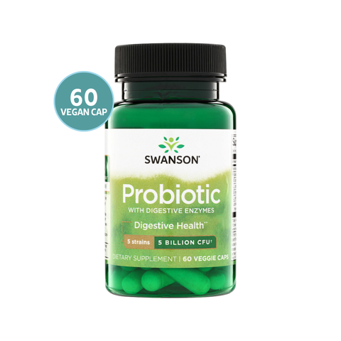 Swanson Probiotic with Digestive Enzymes 5 Billion Cfu 60 Veg Caps