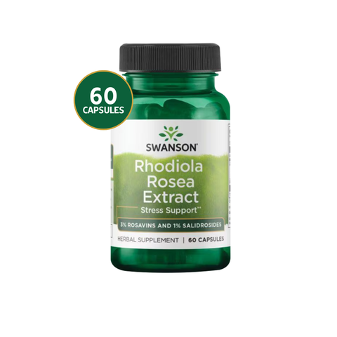 Swanson Rhodiola Rosea Extract Adaptógeno Anti-Fatiga · 60 Cápsulas
