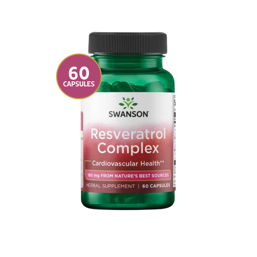 Swanson Resveratrol Complejo 180 mg · 60 Cápsulas