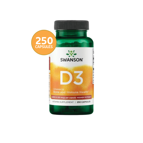Swanson Vitamina D3 2.000 IU · 250 Cápsulas