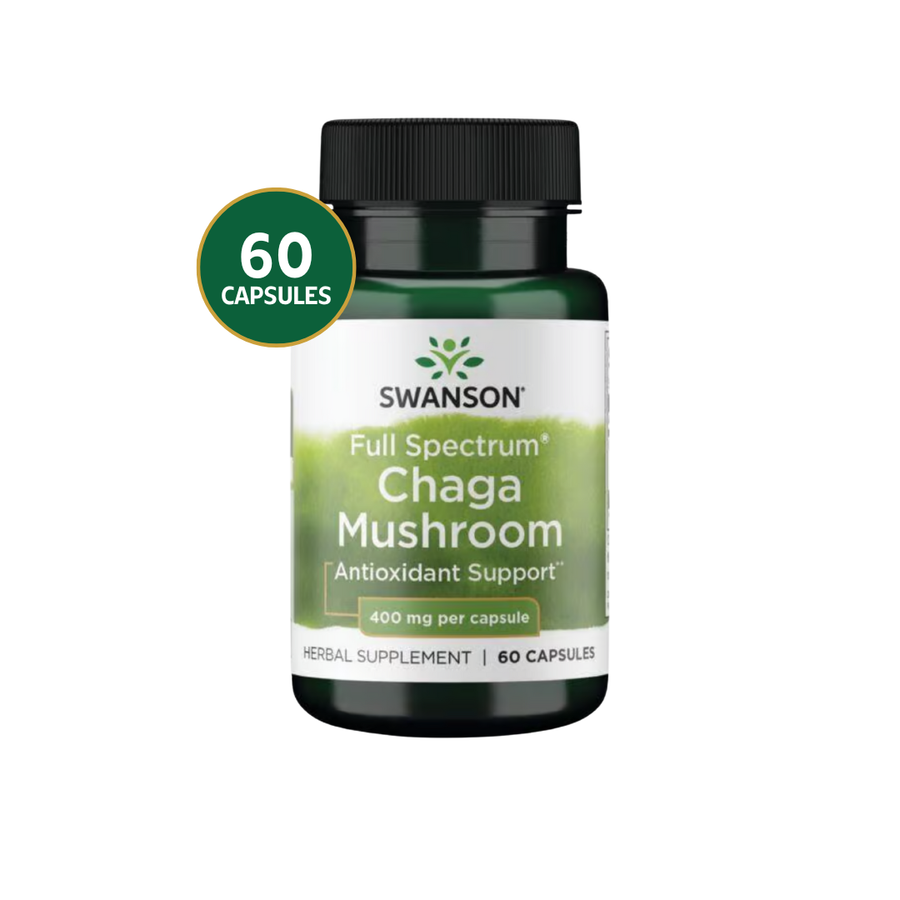 Swanson Hongo Chaga Full Spectrum 400 mg · 60 Cápsulas