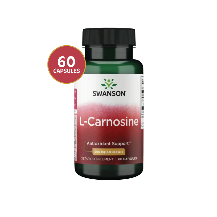 Swanson L-Carnosina 500 mg – Antienvejecimiento y Protección Celular · 60 Cápsulas