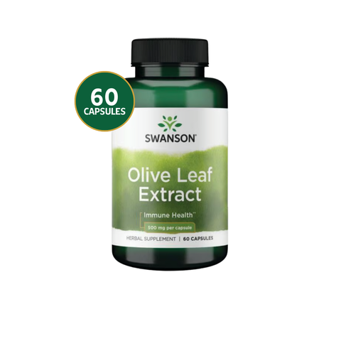 Swanson Hoja de Olivo Extracto 500 mg · 60 Cápsulas