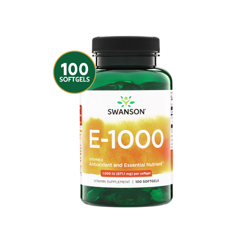Swanson Vitamina E-1000 IU · 100 Softgels