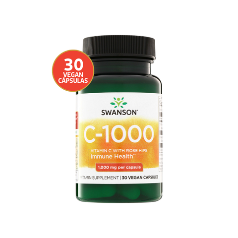 Swanson Vitamina C + Rosa Mosqueta 1.000 mg · 30 Cápsulas