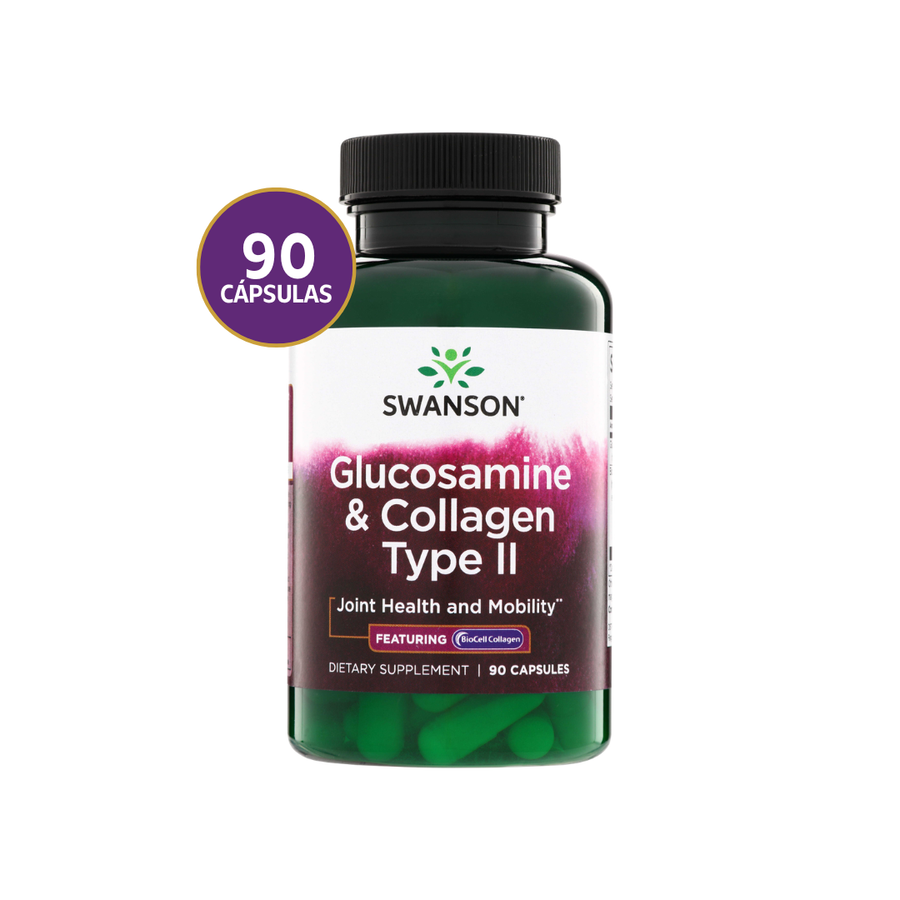 Swanson Glucosamina + Colágeno Tipo II · 90 Cápsulas