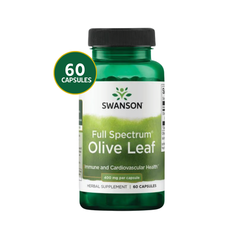 Swanson Hoja de Olivo 400 mg · 60 Cápsulas