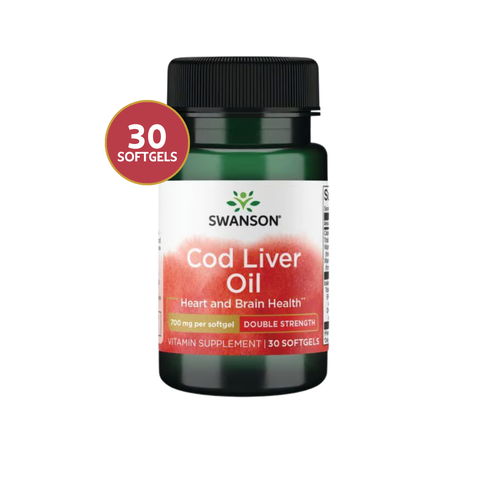 Swanson Aceite de Hígado de Bacalao 700 mg · 30 Softgels · Omega 3 + Vitaminas A y D