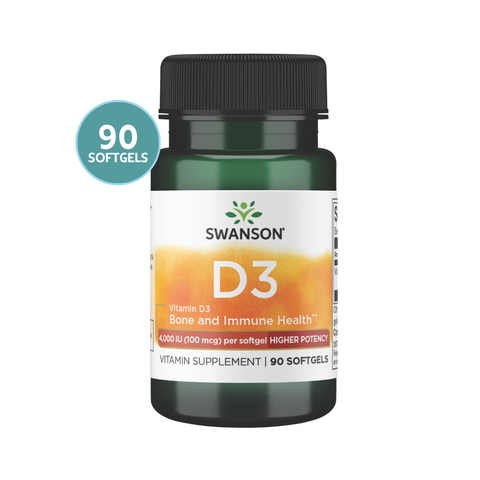 Swanson Vitamin D3 4.000 IU 100mcg 90 Softgels · Vitamina D3