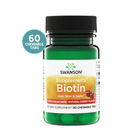 Swanson Supplemelts Biotin 5000mcg 60 Tabletas Masticables