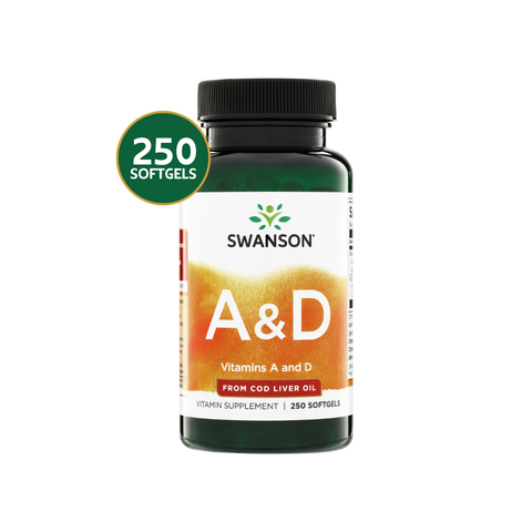 Swanson Vitaminas A + D · 250 Softgels
