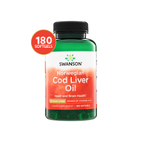 Swanson Aceite de Hígado de Bacalao Noruego 350 mg · 180 Softgels · Omega 3 Premium