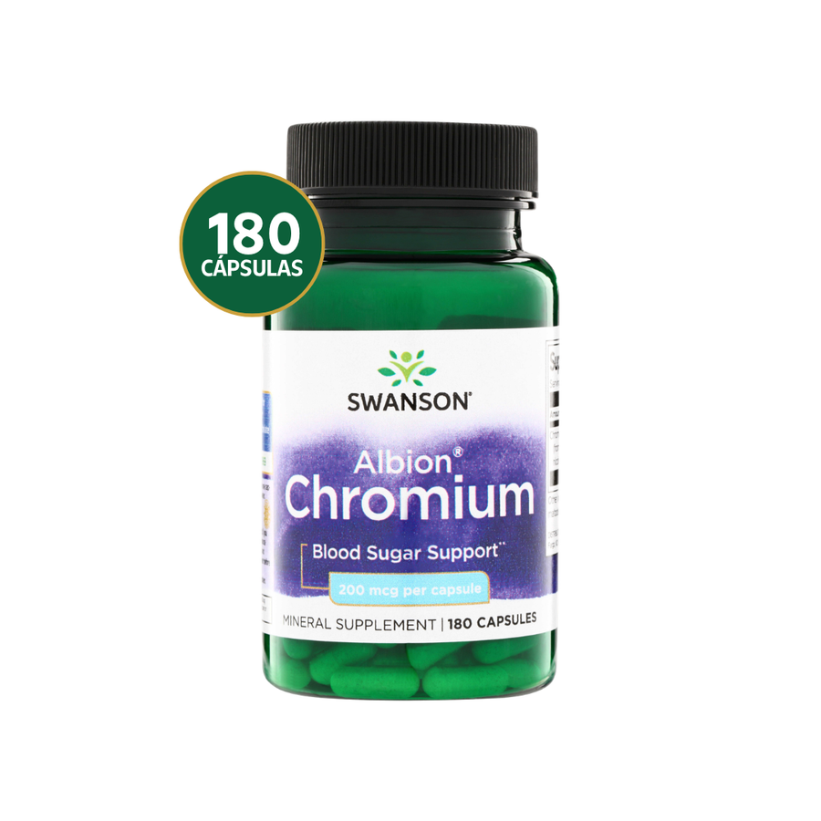 Swanson Albion Cromo Quelado 280 mcg · 180 Cápsulas