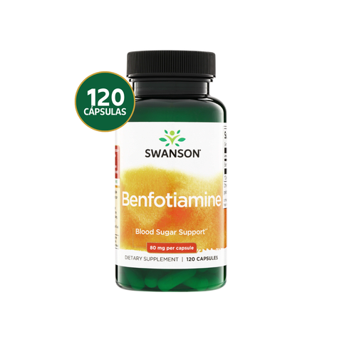 Swanson Benfotiamina 80 mg · 120 Cápsulas · B1 Liposoluble Salud Nerviosa