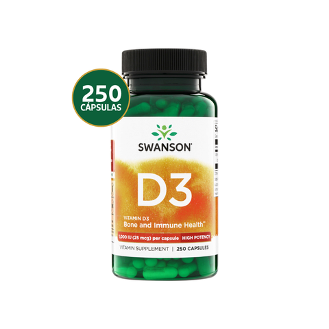 Swanson Vitamina D3 1.000 IU (25 mcg) · 250 Cápsulas
