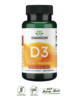Swanson Vitamina D3 400 IU · 250 Cápsulas