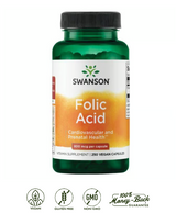 Swanson Ácido Fólico 800 mcg · 250 Cápsulas